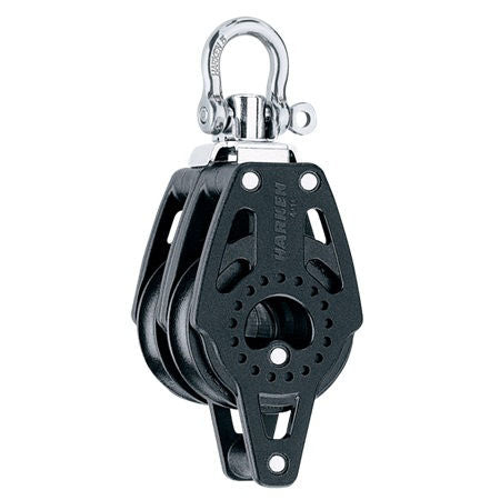 Harken 40mm Carbo Block, 2-scheibig, mit Wirbel und Hundsfott